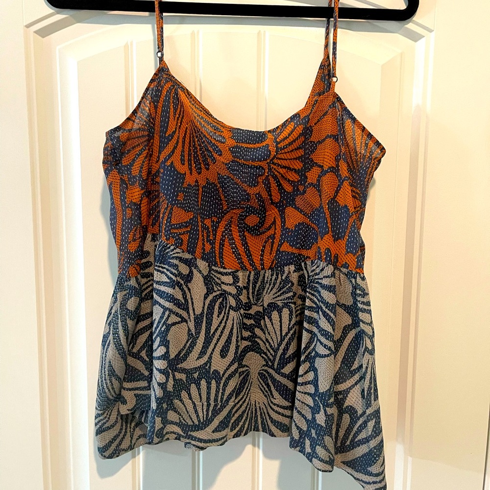BCBGMAXAZRIA Women's Evee-Print Blocked Floral top